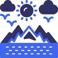 Mountains Solid Two Color Icon vector