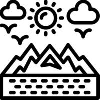 Mountains Line Icon vector