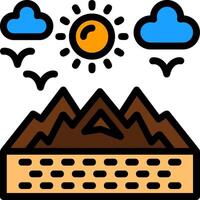 Mountains Line Filled Icon vector