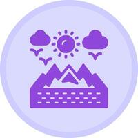 Mountains Multicolor Circle Icon vector