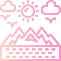 Mountains Linear Gradient Icon vector