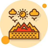 Mountains Filled Shadow Circle Icon vector