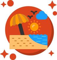 Beach Tailed Color Icon vector