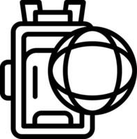 Globe with a backpack Line Icon vector