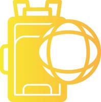 Globe with a backpack Solid Multi Gradient Icon vector