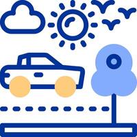 Road trip Color Filled Icon vector