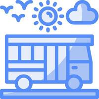 Bus Line Filled Blue Icon vector