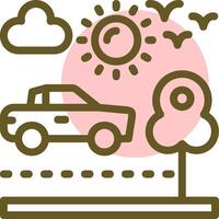 Road trip Linear Circle Icon vector