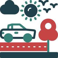 Road trip Glyph Two Color Icon vector