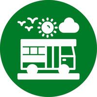 Bus Glyph Circle Icon vector