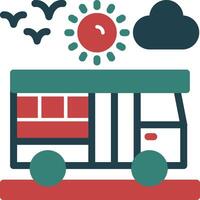 Bus Glyph Two Color Icon vector