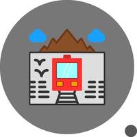 tren plano sombra icono vector