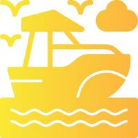 Boat Solid Multi Gradient Icon vector