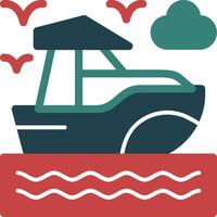 Boat Glyph Two Color Icon vector