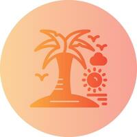 Palm tree Gradient Circle Icon vector