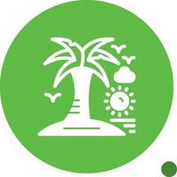 palma árbol glifo sombra icono vector