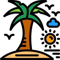 Palm tree Line Filled Icon vector