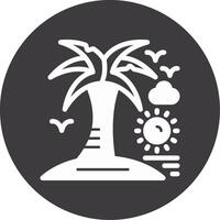 Palm tree Glyph Circle Icon vector