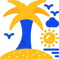 Palm tree Flat Two Color Icon vector