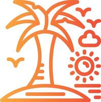 Palm tree Linear Gradient Icon vector