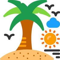 icono plano de palmera vector