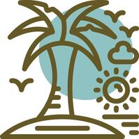 Palm tree Linear Circle Icon vector