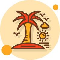 Palm tree Filled Shadow Circle Icon vector