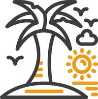 Palm tree Line Two Color Icon vector