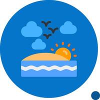 Sunrise Flat Shadow Icon vector