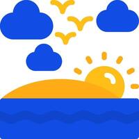 Sunrise Flat Two Color Icon vector