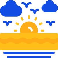 Sunset Flat Two Color Icon vector