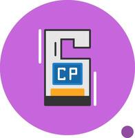 Carpool permit Flat Shadow Icon vector