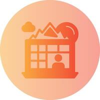 Online meeting Gradient Circle Icon vector