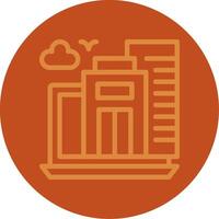 Virtual office Line Multi color Icon vector