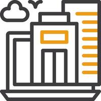 Virtual office Line Two Color Icon vector