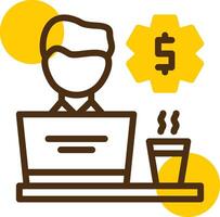 Freelance gig Yellow Lieanr Circle Icon vector