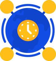Time zone Flat Two Color Icon vector