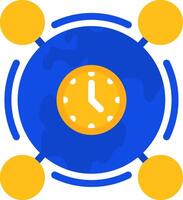 Time zone Flat Two Color Icon vector