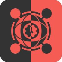 Time zone Red Inverse Icon vector