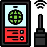 Internet signal Line Filled Icon vector