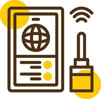 Internet signal Yellow Lieanr Circle Icon vector