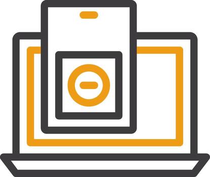 teléfono inteligente aplicación línea dos color icono vector