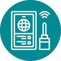 Internet signal Outline Circle Icon vector