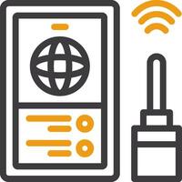 Internet signal Line Two Color Icon vector