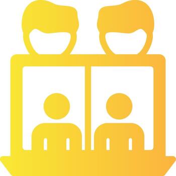 Remote team Solid Multi Gradient Icon vector