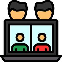 Remote team Line Filled Icon vector