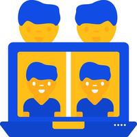 Remote team Flat Two Color Icon vector