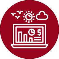 Earnings report Outline Circle Icon vector