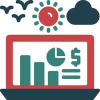 Earnings report Glyph Two Color Icon vector