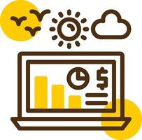 Earnings report Yellow Lieanr Circle Icon vector